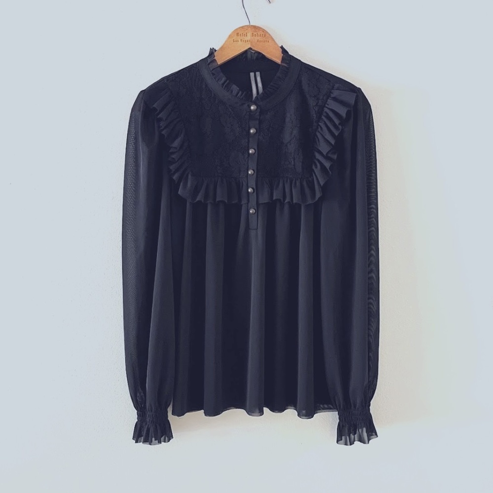 Anthropologie Lace Peasant Blouse Sz Medium